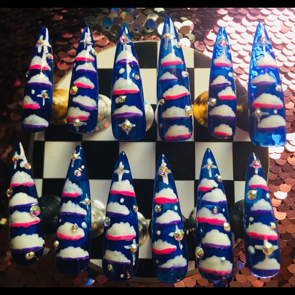 ☁️Cloudii Dreamz Press On Nails-XLong Med Stiletto - Picture 6 of 11